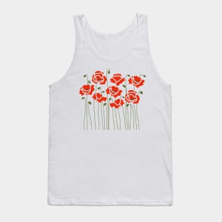 RED POPPY FLOWERS AND BUDS Tank Top